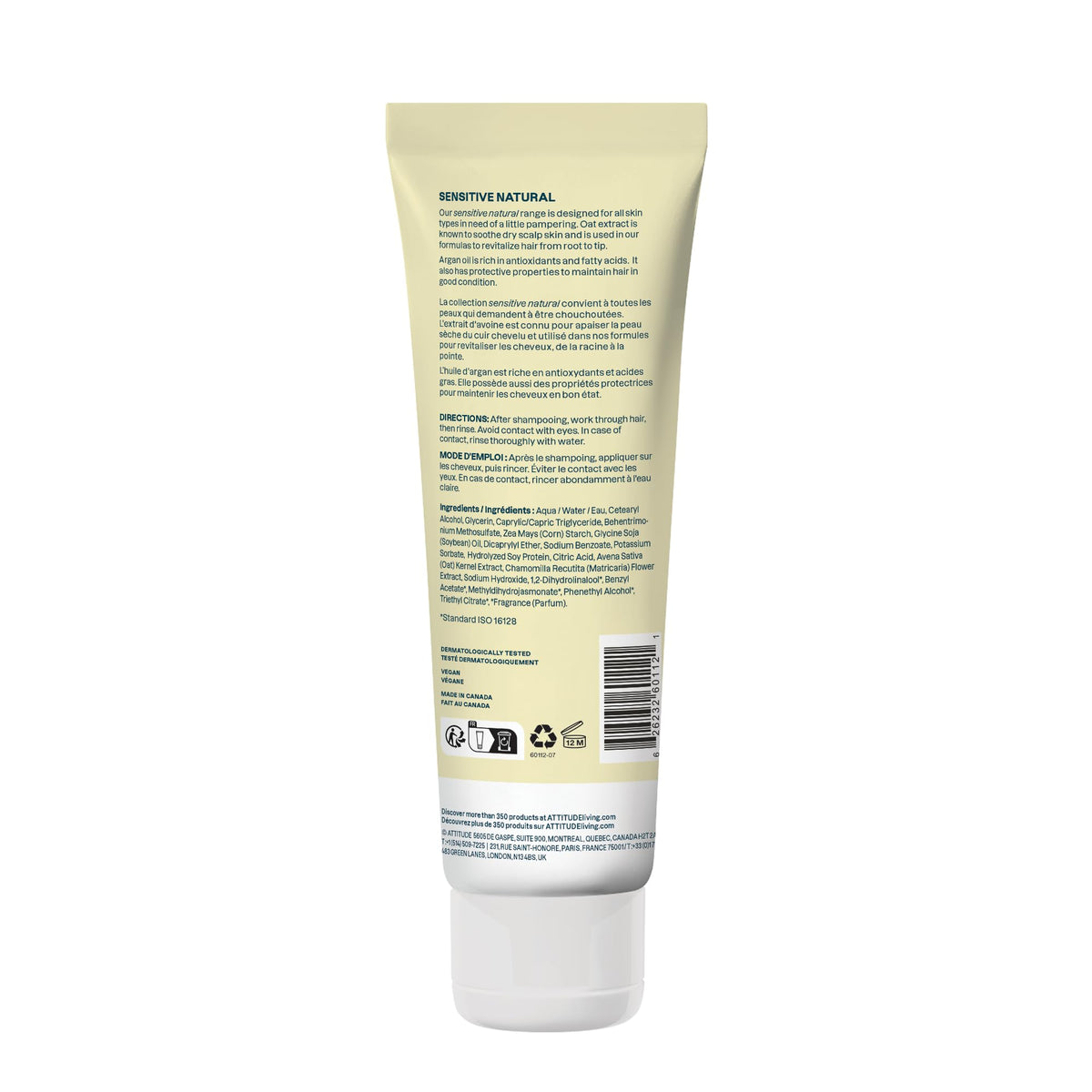 Lifestyle scene with ATTITUDE Hair Conditioner on a bathroom shelf