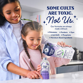 Lifestyle scene with Cleancult Wild Lavender Liquid Hand Soap in a bathroom