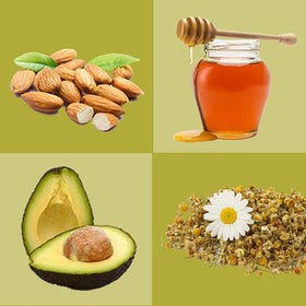 Lifestyle scene with Design Essentials Almond & Avocado Conditioner in bathroom
