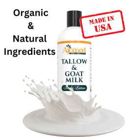 Lifestyle scene with Generic Tallow & Goat Milk Body Lotion