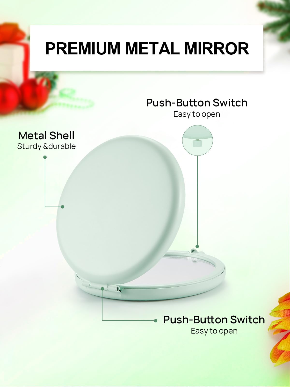 Lifestyle scene with Getinbulk compact mirror in handbag