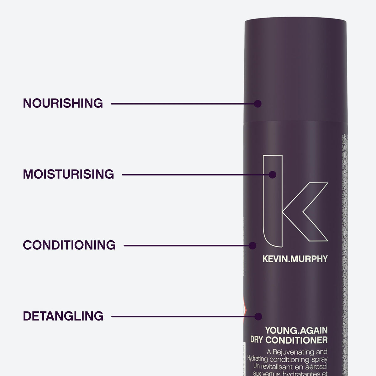Lifestyle scene with KEVIN.MURPHY YOUNG.AGAIN Dry Conditioner Spray