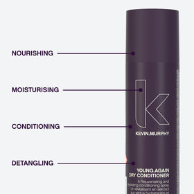 Lifestyle scene with KEVIN.MURPHY YOUNG.AGAIN Dry Conditioner Spray
