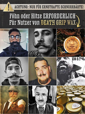 Lifestyle scene with moustache groomed using THE VINTAGE GROOMING CO. Mustache Wax
