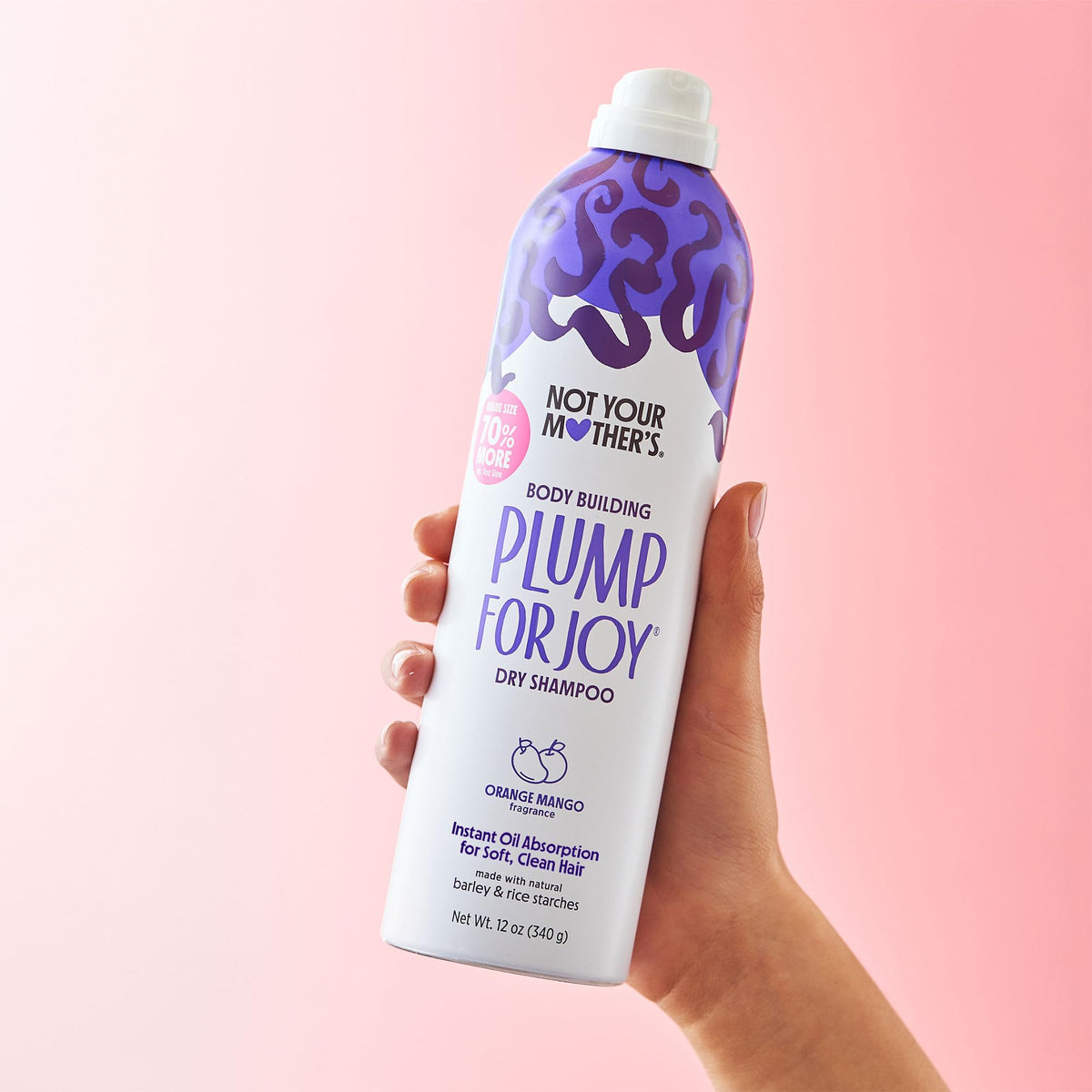 Lifestyle scene with Not Your Mother's Jumbo Dry Shampoo in use