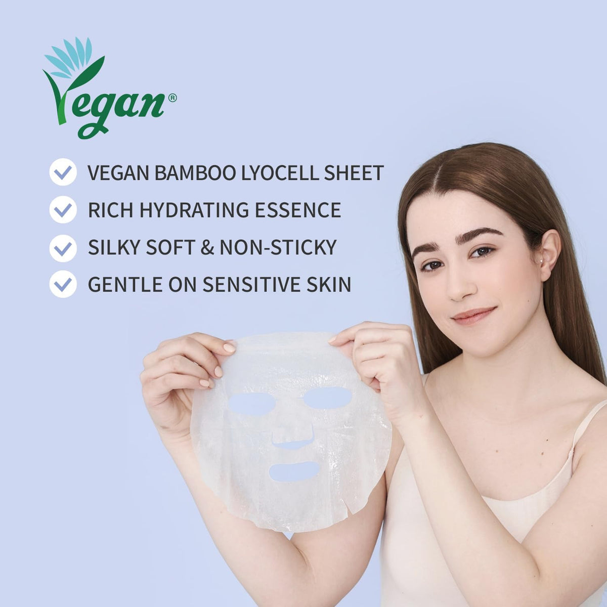 Lifestyle scene with #OOTD Triple Hyaluron Vegan Sheet Mask