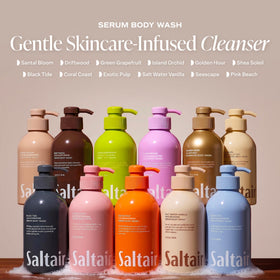 Lifestyle scene with Saltair Body Wash in a shower setting