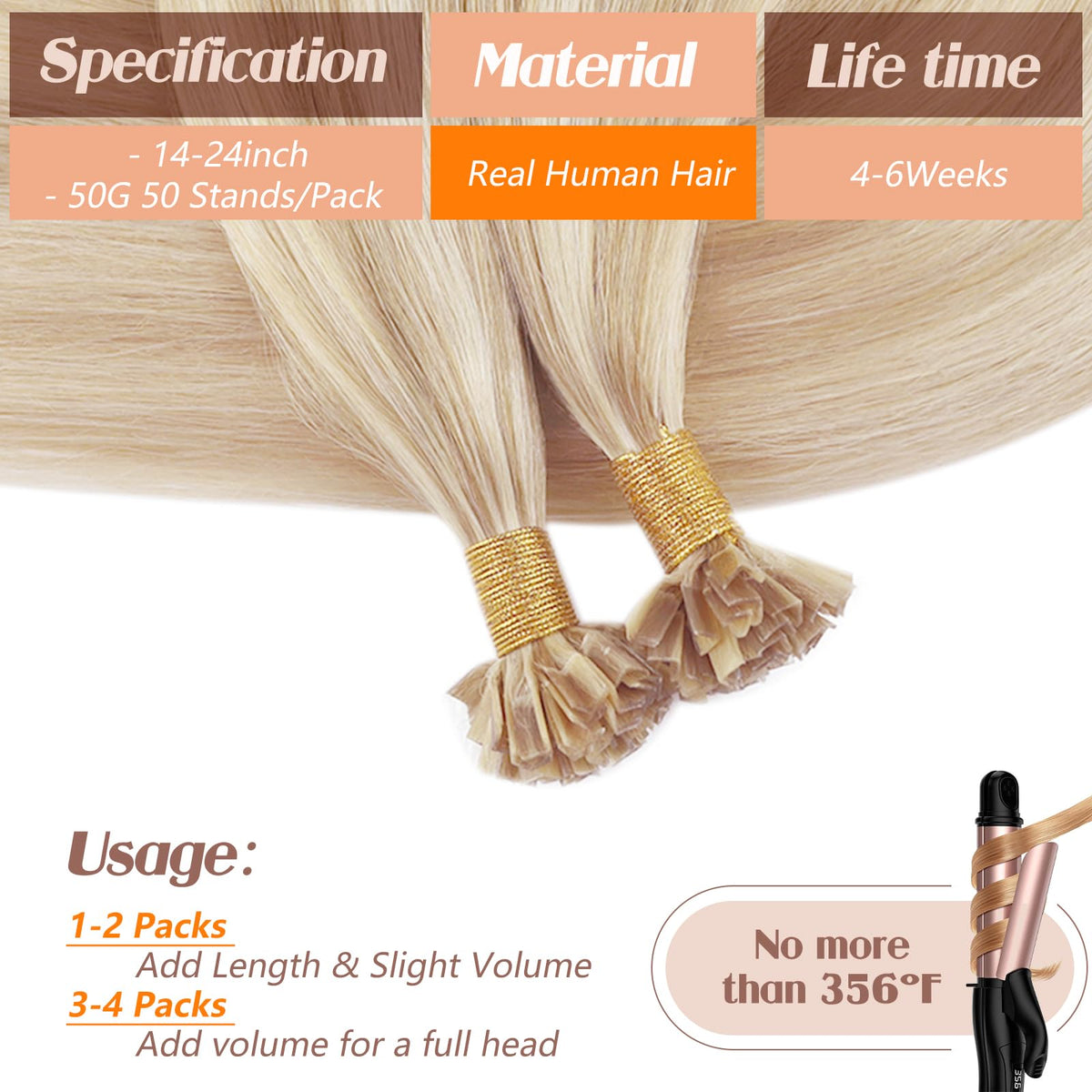 Lifestyle scene with Sunny Hair K Tip extensions styled