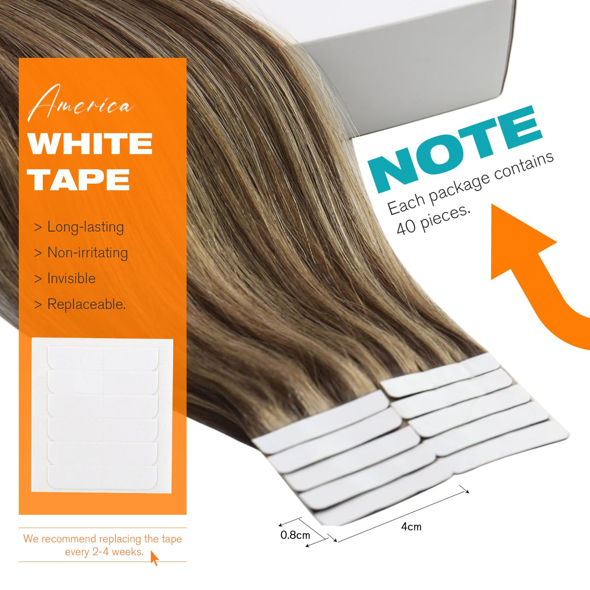 Lifestyle scene with Sunny Hair Tape in Hair Extensions styled