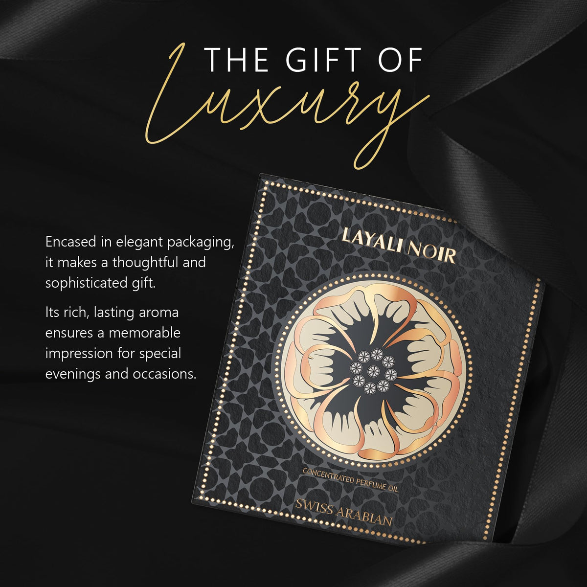 Lifestyle scene with Swiss Arabian Layali Noir Tonka Oil