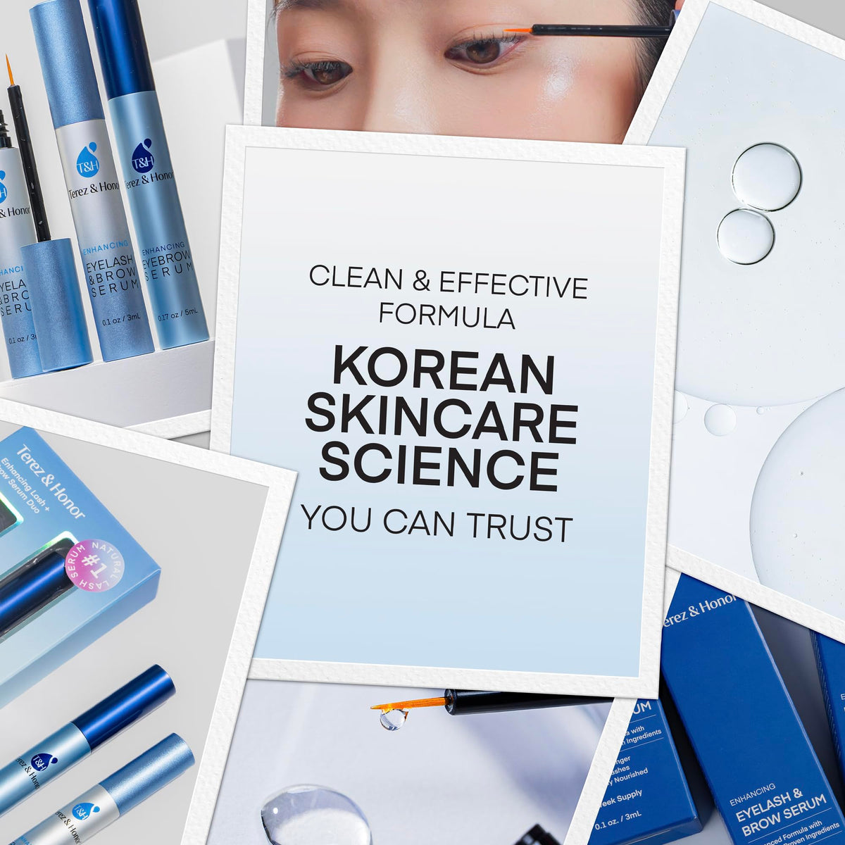 Lifestyle scene with TEREZ & HONOR Eyelash and Eyebrow Serum