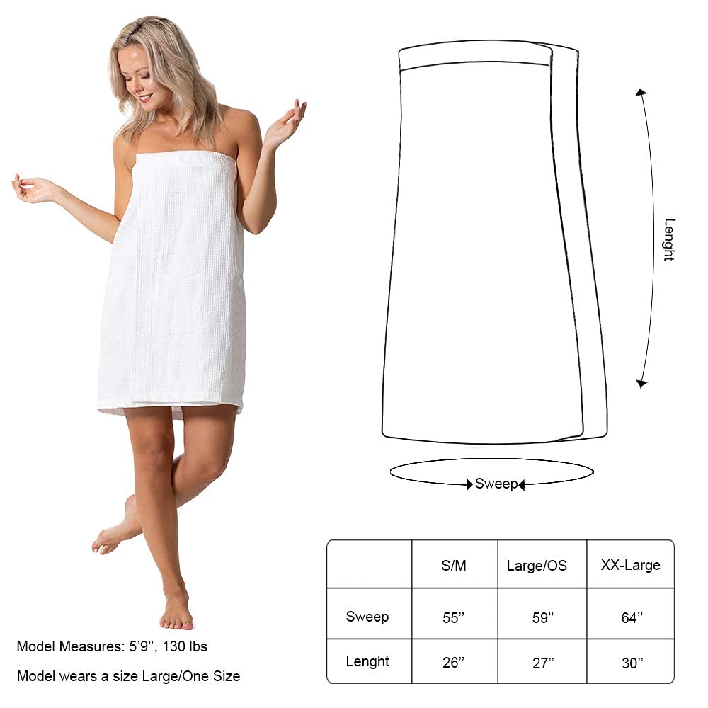 Lifestyle scene with Turkish Linen Waffle Spa Body Wrap in use