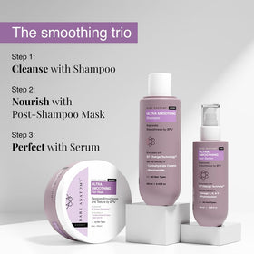 Lifestyle shot of Bare Anatomy Ultra Smoothing Hair Serum in bathroom