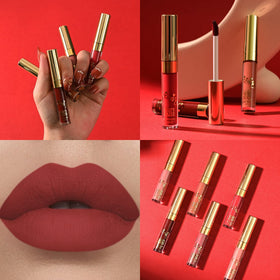 Lifestyle shot of BestLand liquid lipstick in use