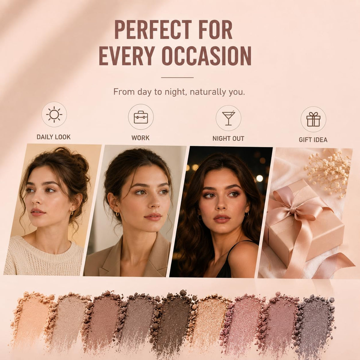 Lifestyle shot of BOLOPER eyeshadow palette in use