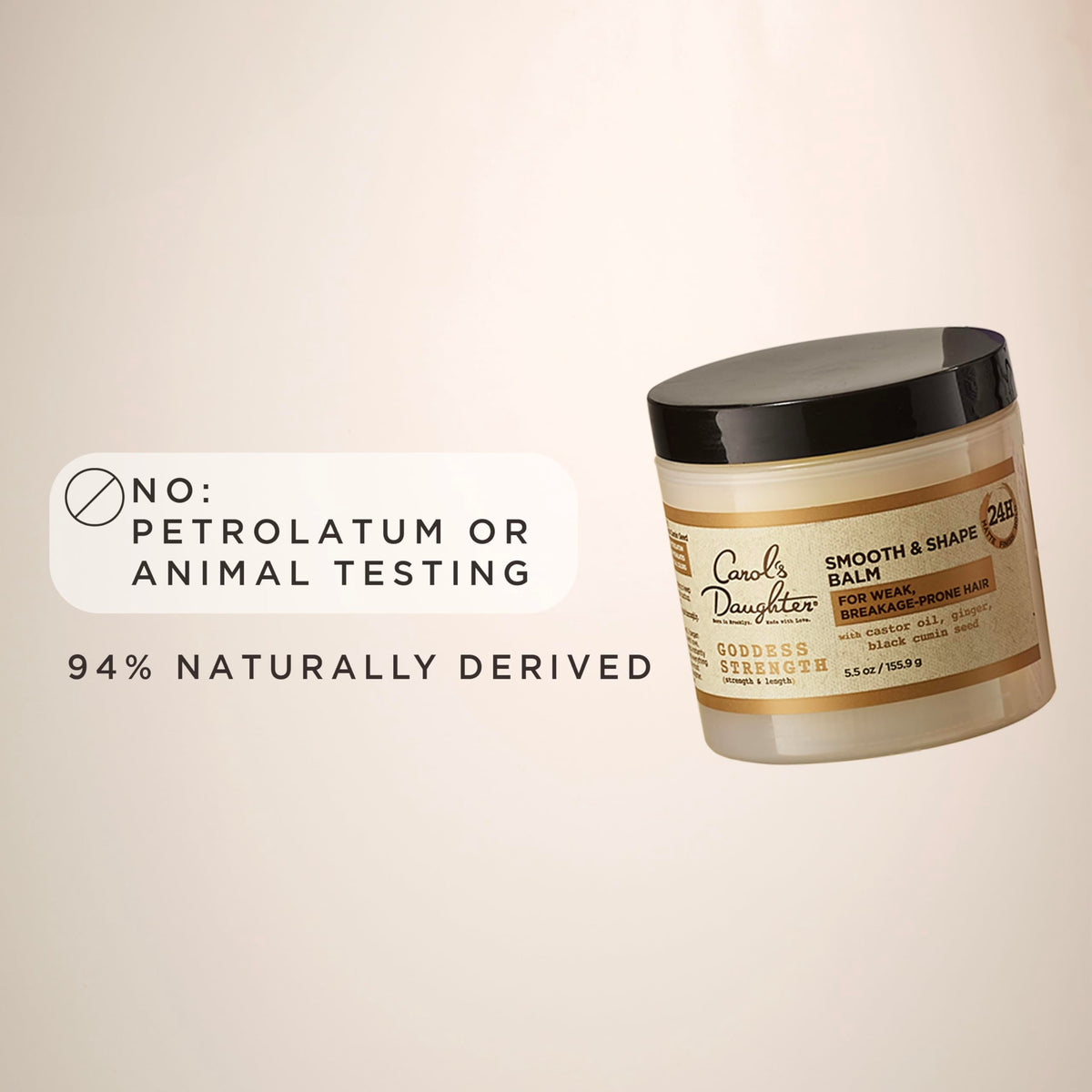 Lifestyle shot of Carol's Daughter Goddess Strength Hair Balm in use