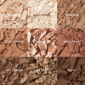 Lifestyle shot of ColourPop Going Coconuts Eyeshadow Palette in use