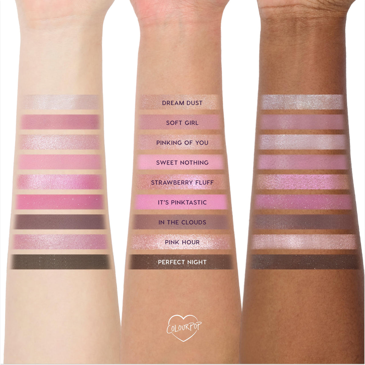 Lifestyle shot of ColourPop Pink Dreams Eyeshadow Palette in use