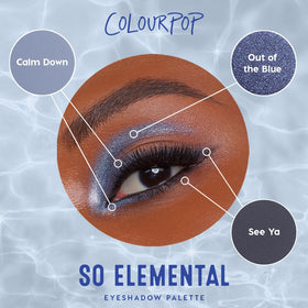 Lifestyle shot of ColourPop So Elemental Eyeshadow Palette in use