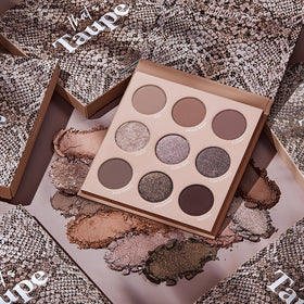 Lifestyle shot of ColourPop That's Taupe Eyeshadow Palette in use