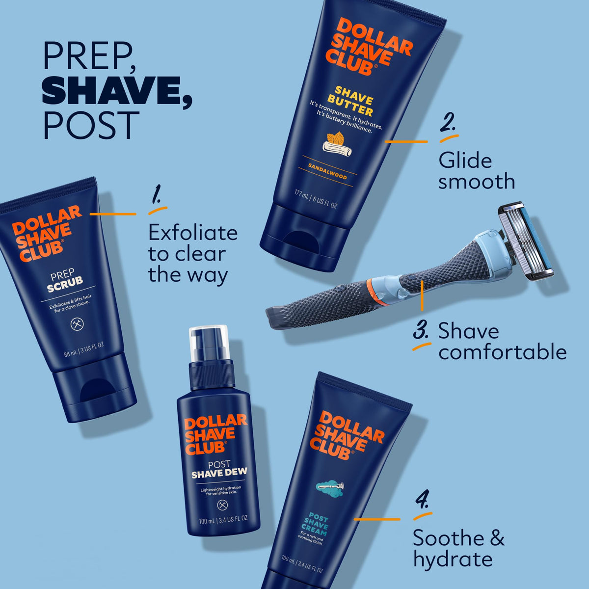 Lifestyle shot of Dollar Shave Club Sandalwood Shave Butter in bathroom