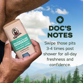 Lifestyle shot of Dr. Squatch deodorant in bathroom