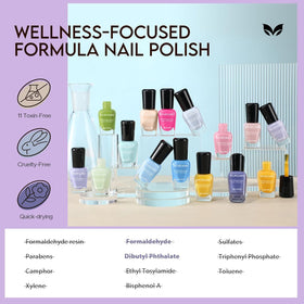 Lifestyle shot of hands with Morovan pastel nail polish applied