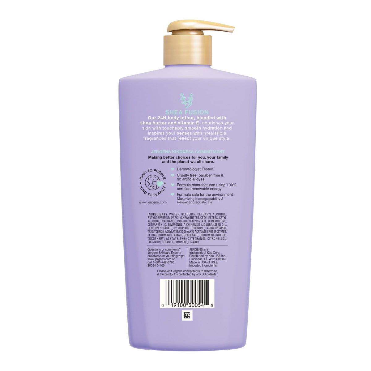 Lifestyle shot of Jergens Lavender Dreams lotion in a bathroom