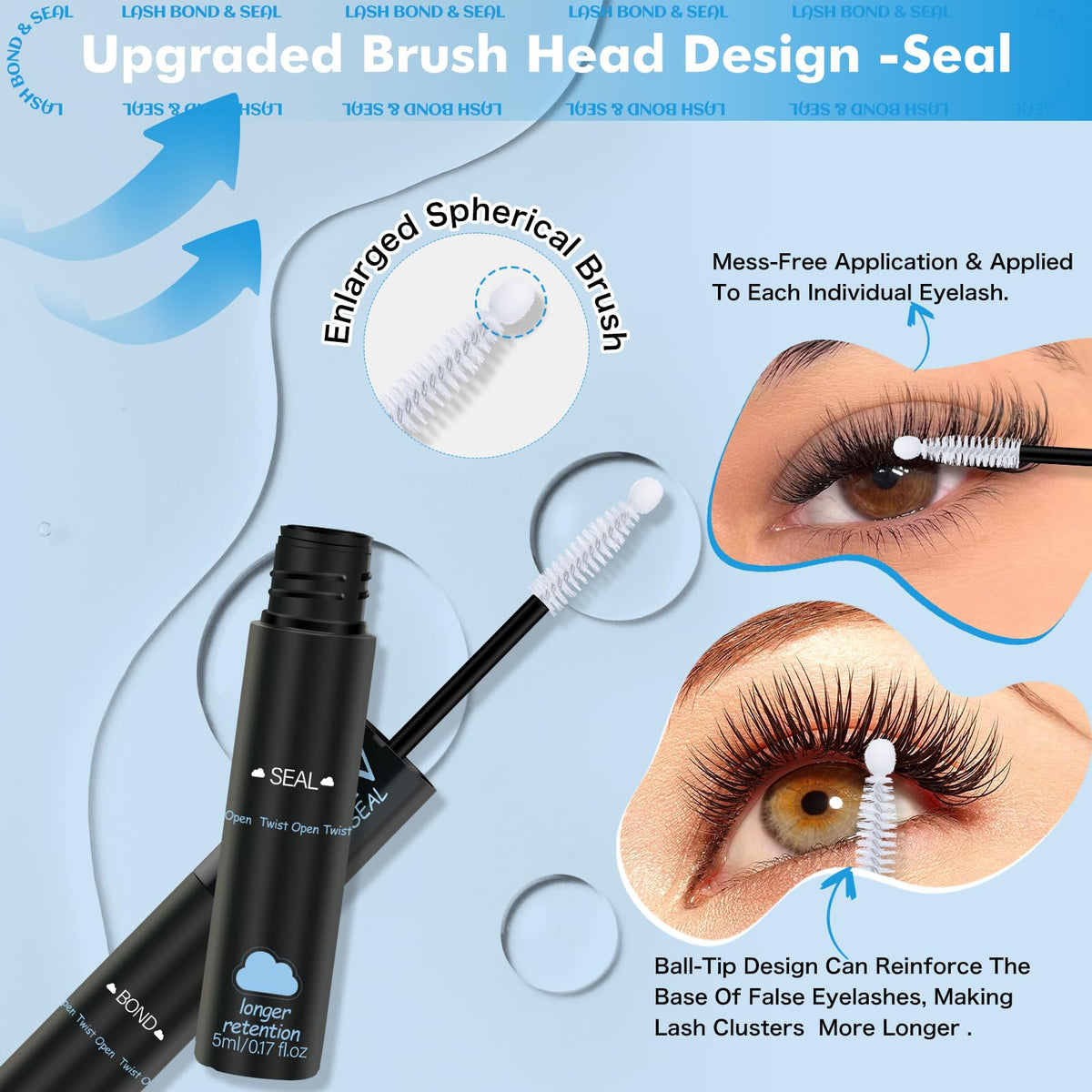 Lifestyle shot of KevKev Lash Cluster Glue Remover Kit on a vanity
