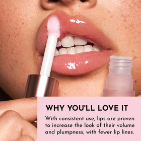 Lifestyle shot of LAWLESS Forget The Filler Lip Plumper in use