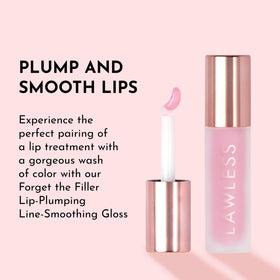 Lifestyle shot of Lawless Lip Plumping Gloss in use