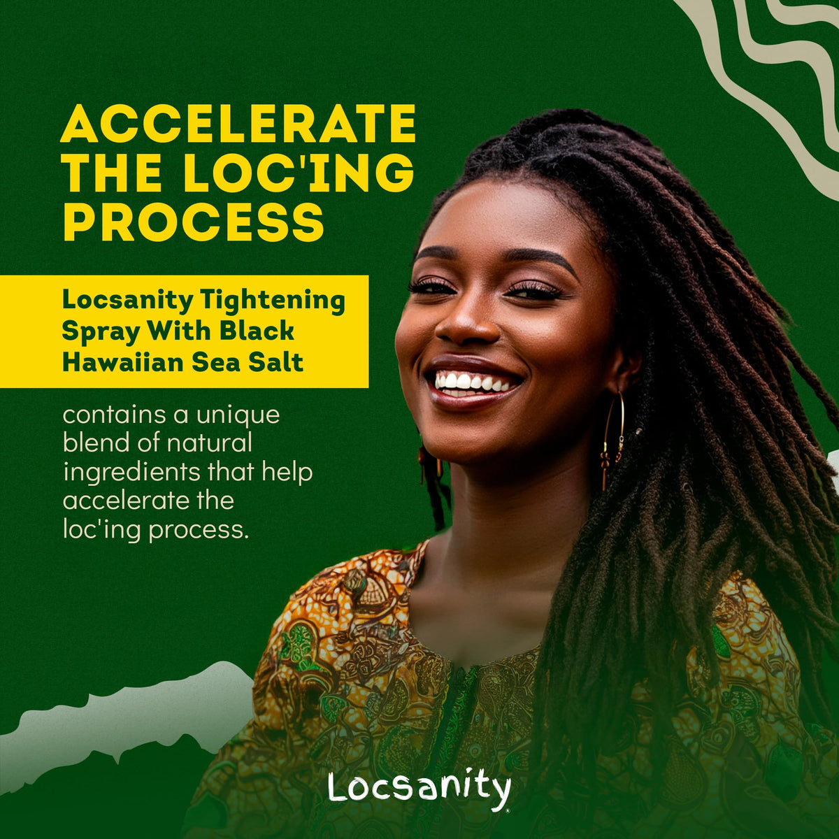 Lifestyle shot of Locsanity Rosewater Peppermint Loc Spray in use