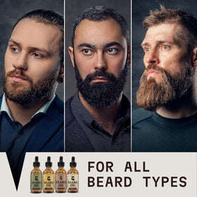 Lifestyle shot of man applying Striking Viking Beard Oil