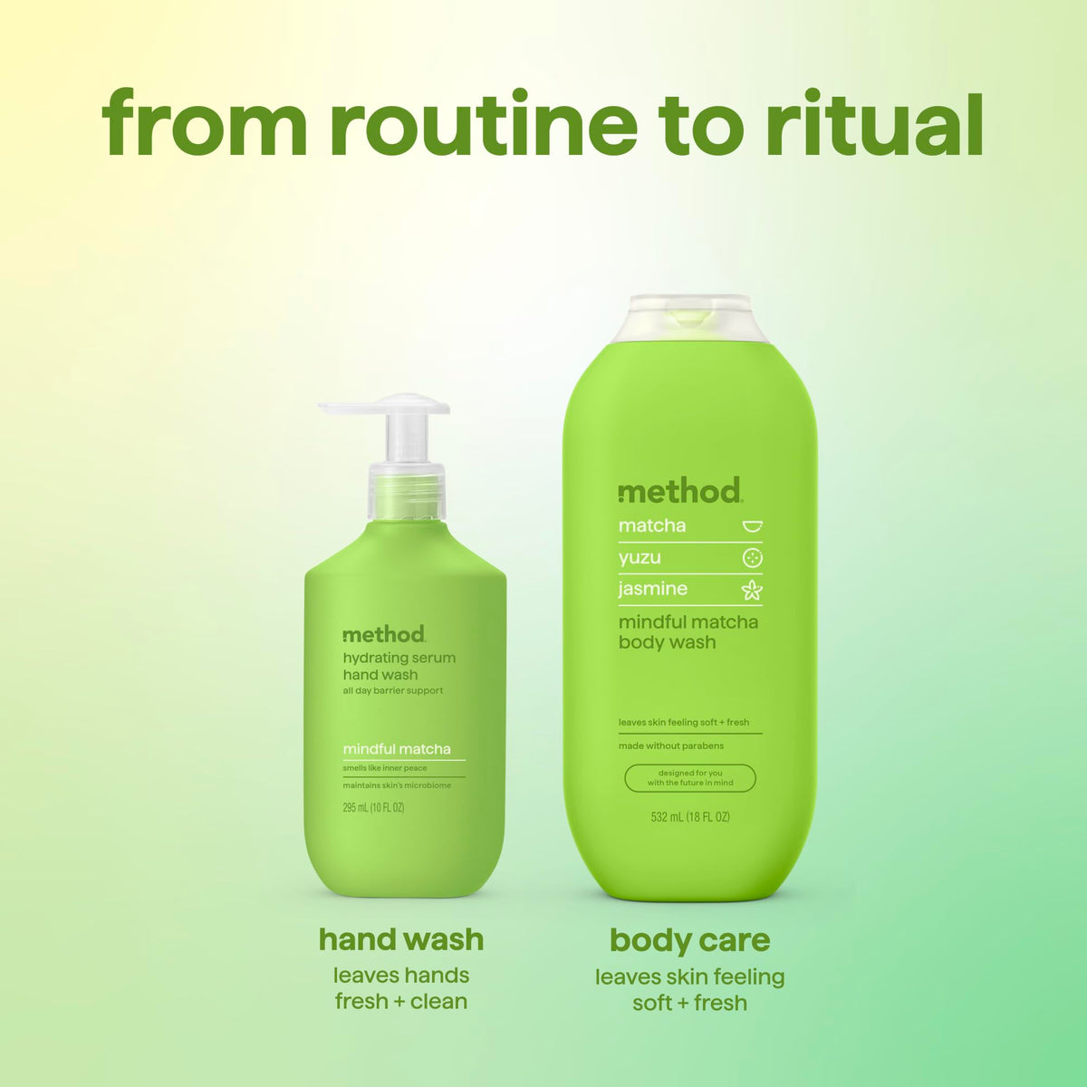 Lifestyle shot of Method Hydrating Serum Hand Wash in bathroom