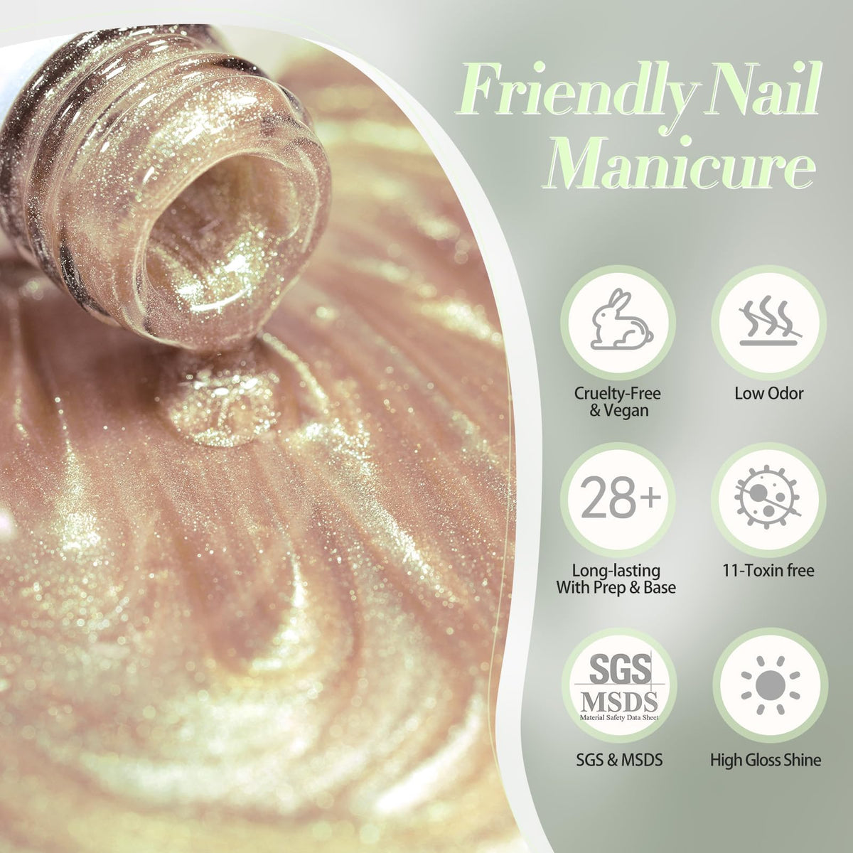 Lifestyle shot of nails painted with Born Pretty Cat Eye Gel Nail Polish