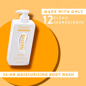 Lifestyle shot of Native Moisturizing Body Wash in a shower setting