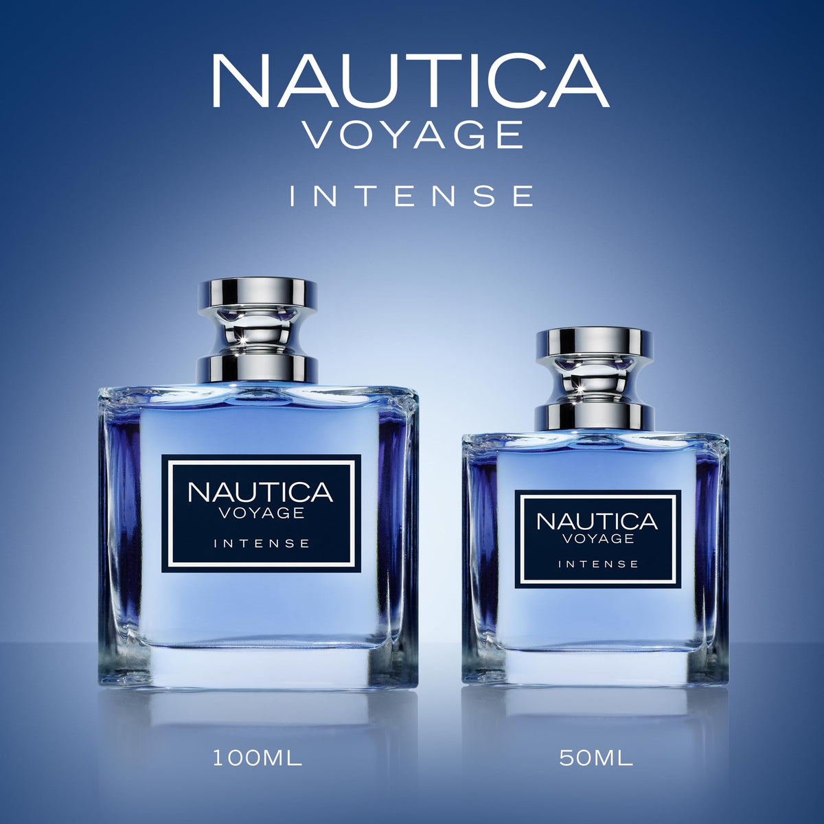 Lifestyle shot of Nautica Voyage Intense on a bathroom counter