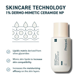Lifestyle shot of Prequel Skin Hydrating Moisturizer on a vanity