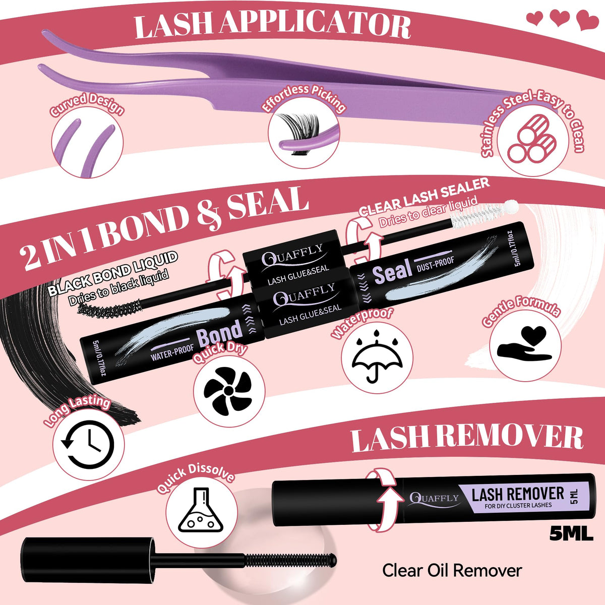 Lifestyle shot of QUAFFLY eyelash kit in use