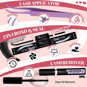 Lifestyle shot of QUAFFLY eyelash kit in use