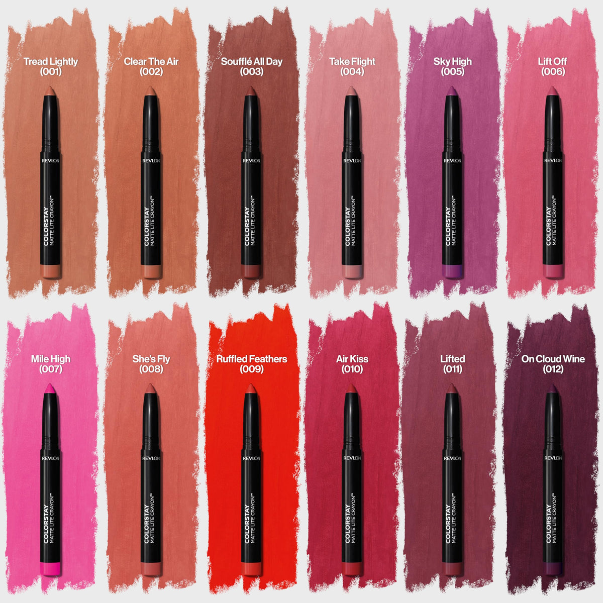 Lifestyle shot of REVLON ColorStay Matte Lite Lipstick Crayon 004 Take Flight in use