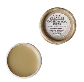 Lifestyle shot of River Organics Clear Eyebrow Wax in use