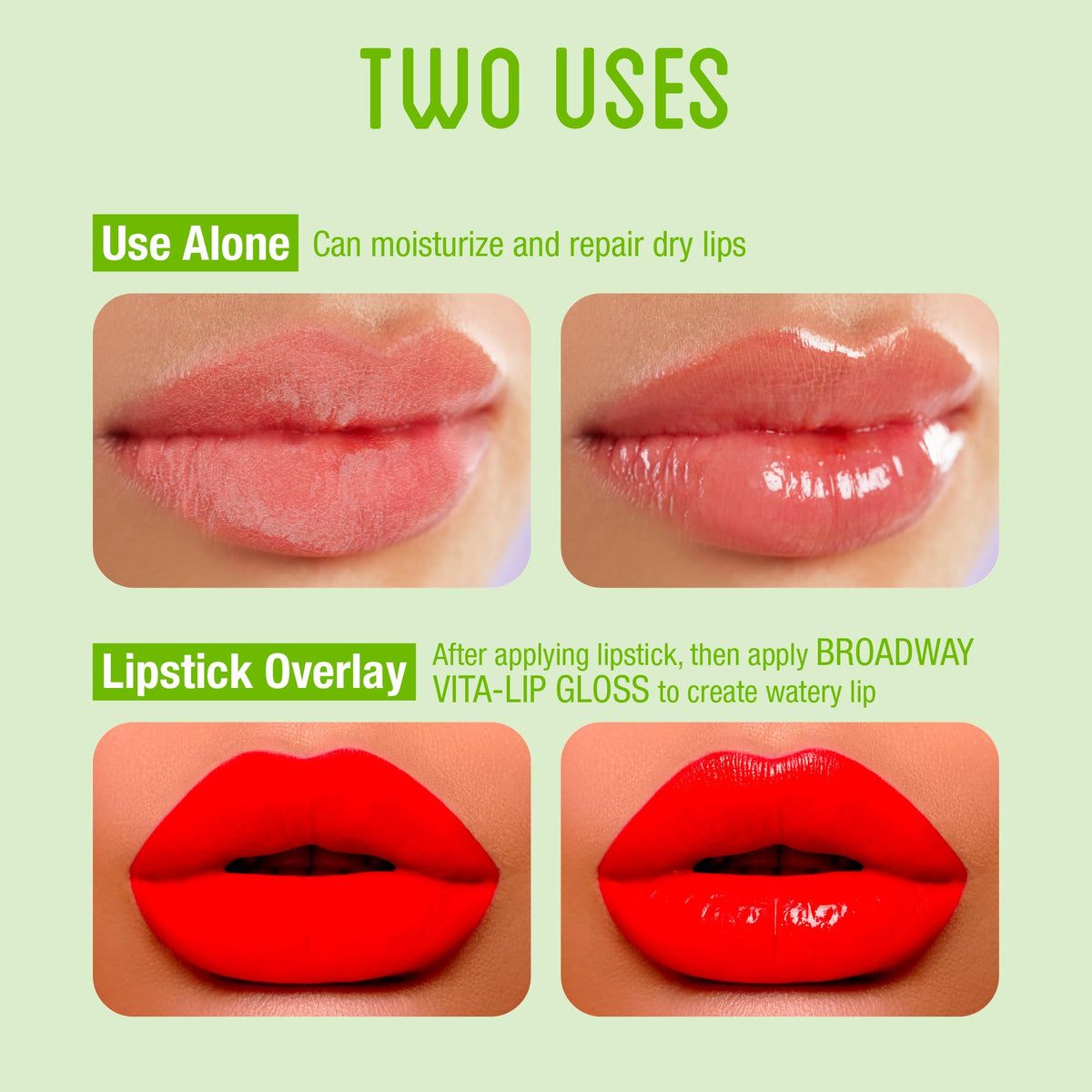 Lifestyle shot of Ruby Kisses Vita-Lip Gloss being applied