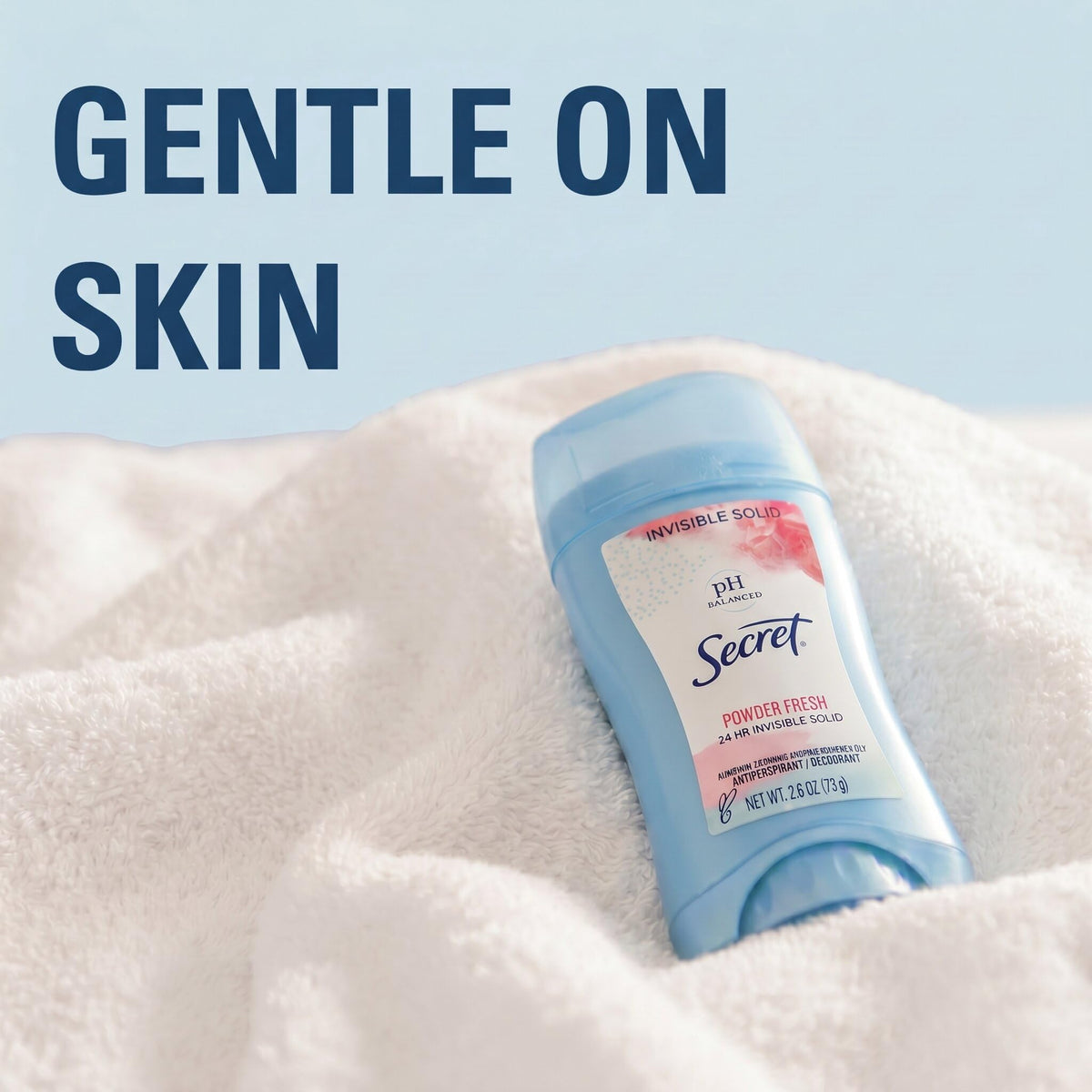 Lifestyle shot of Secret Antiperspirant Deodorant in a bathroom