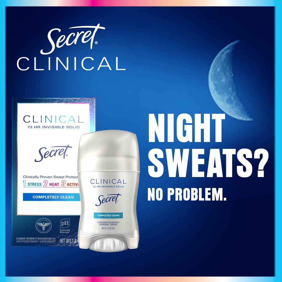 Lifestyle shot of Secret Clinical Strength Antiperspirant next to daily essentials