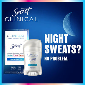 Lifestyle shot of Secret Clinical Strength Antiperspirant next to daily essentials
