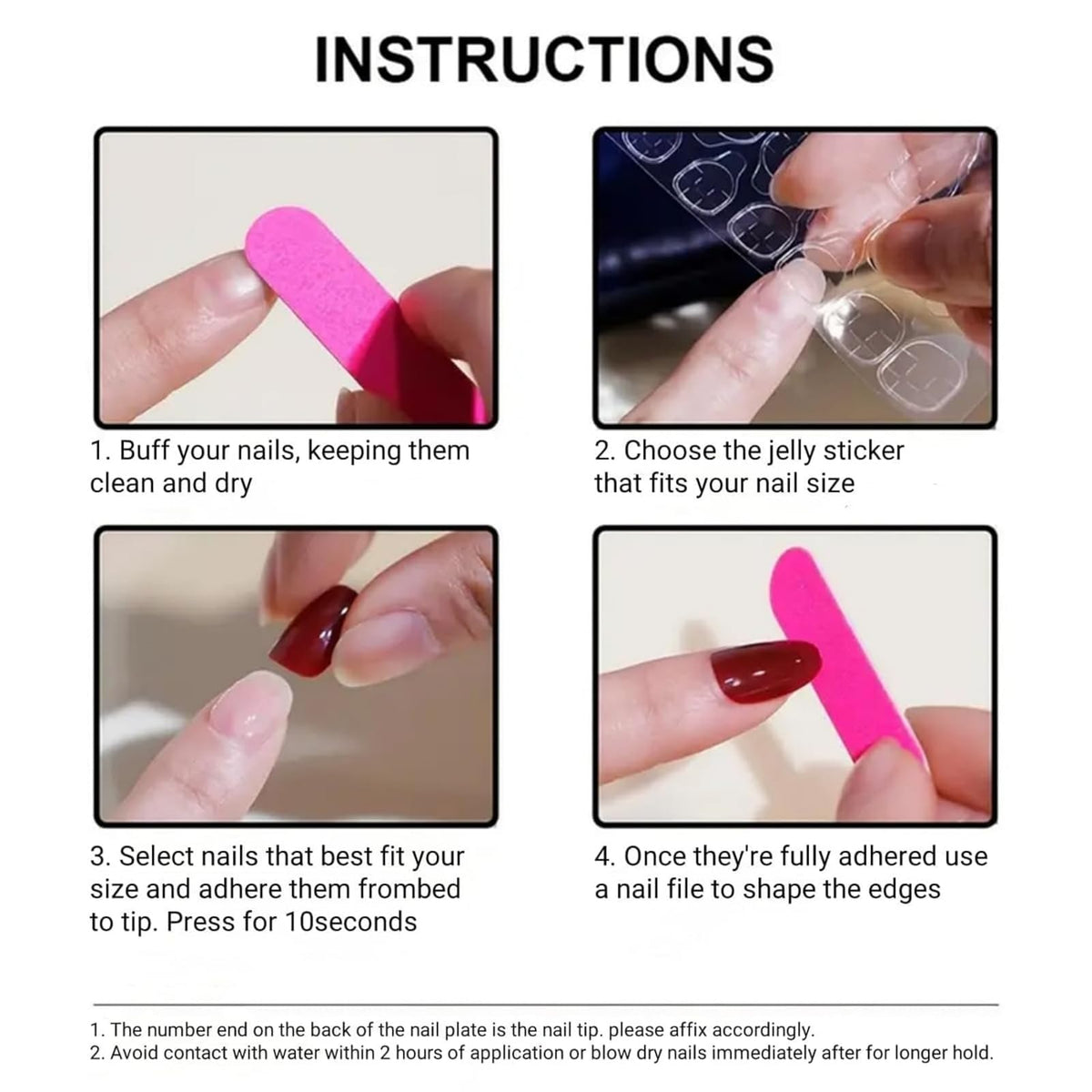 Lifestyle shot of SEENEEY Stiletto Fake Nails on hands