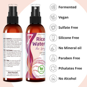 Lifestyle shot of Seven Minerals Rice Water Spray in use