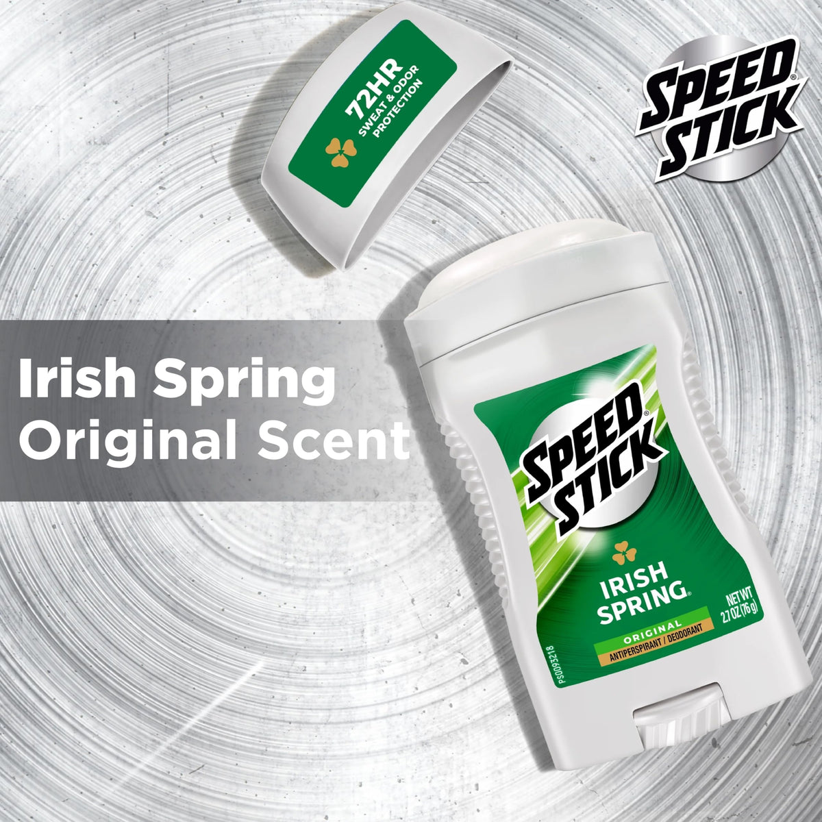 Lifestyle shot of Speed Stick Antiperspirant in bathroom setting