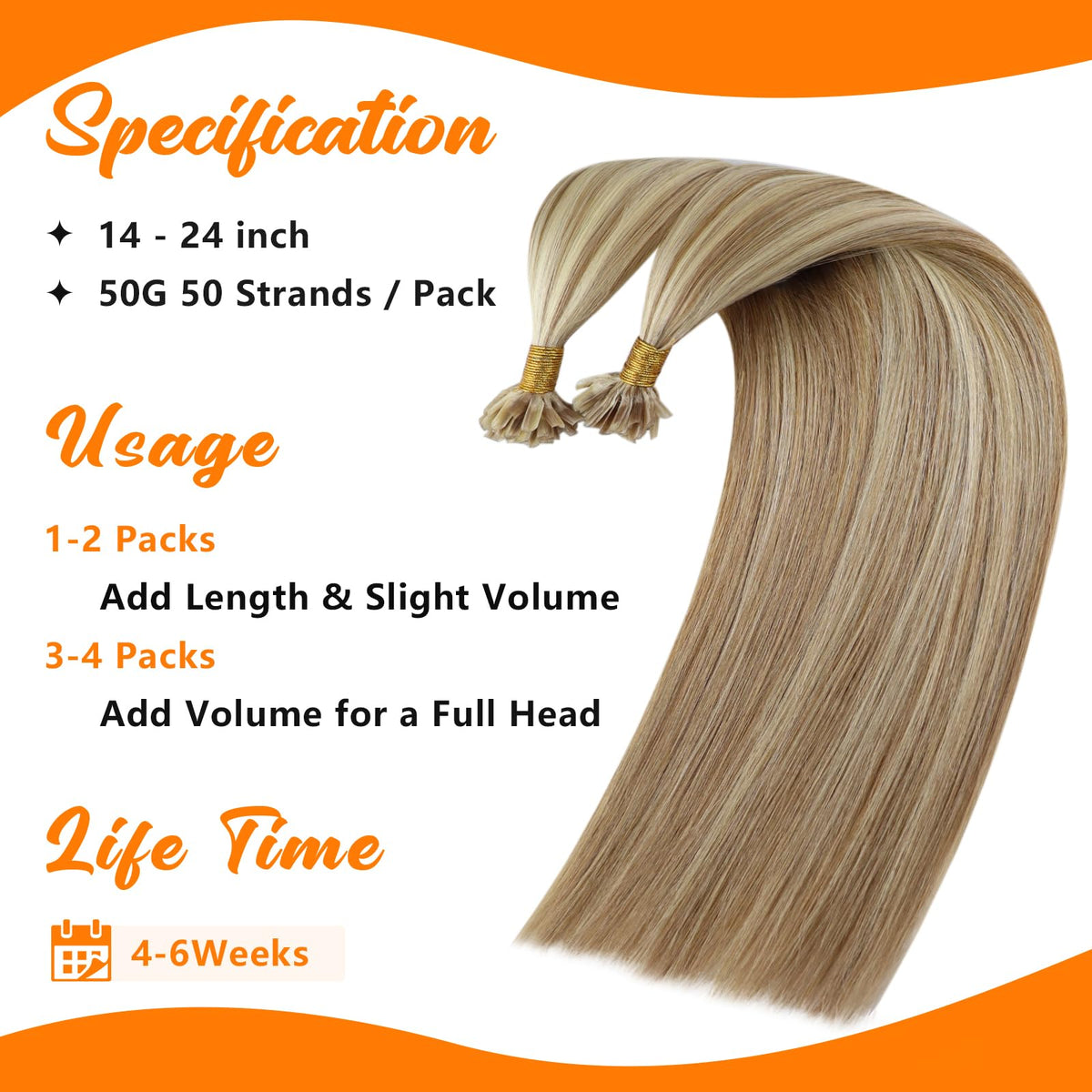 Lifestyle shot of Sunny Hair U Tip extensions styled in a ponytail